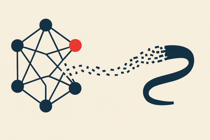 Editorial illustration for: How Large Language Models Work, in Plain English