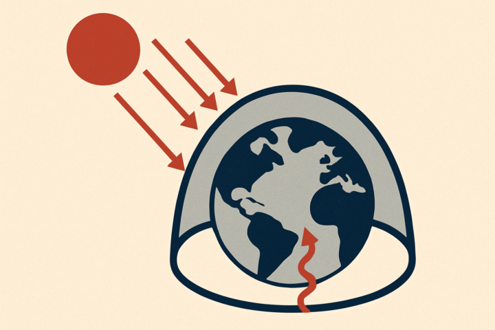 Editorial illustration for: The Greenhouse Effect, Explained