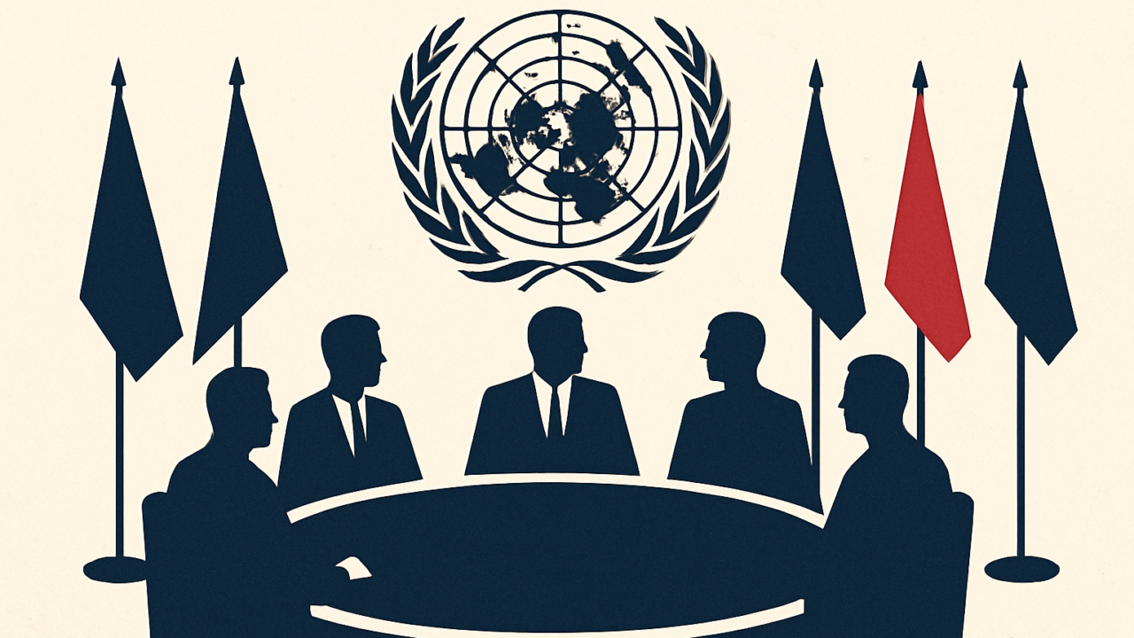 Editorial illustration for: What the UN Security Council Does — and How the Veto Works