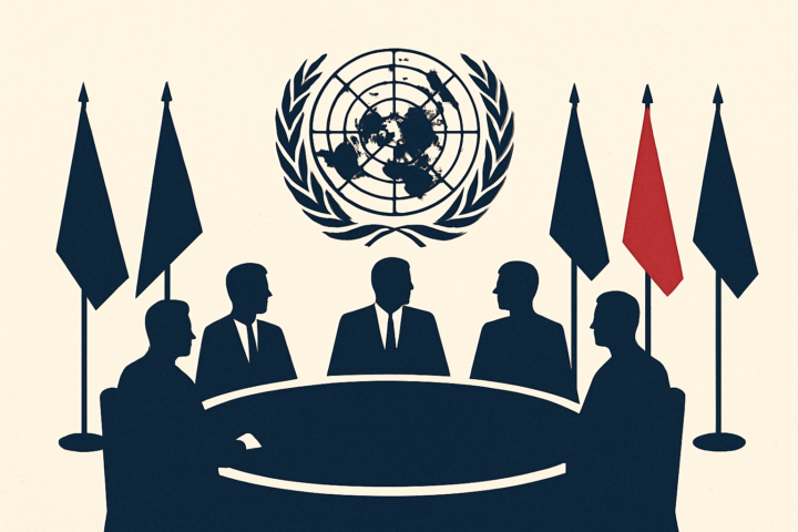 Editorial illustration for: What the UN Security Council Does — and How the Veto Works